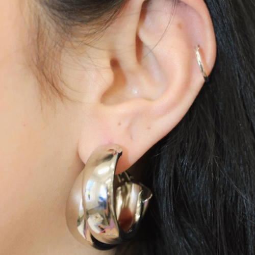 8 OTHER REASONS | COUPLED HOOPS 8ORCC0033 - RHODIUM PLATED
