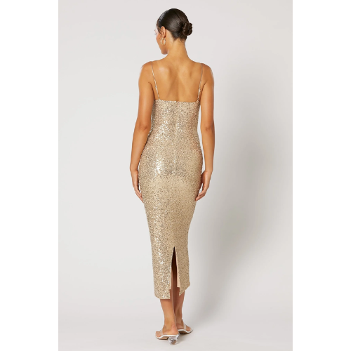 WINONA | VALLE MIDI DRESS - GOLD - Image 4