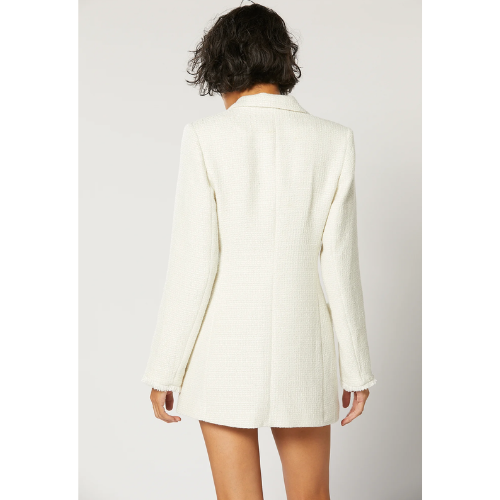 WINONA | OPHIR TRIMMED BLAZER DRESS - WHITE - Image 3