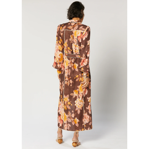 WINONA | DAHLIA BUTTON MAXI DRESS - BROWN FLORAL - Image 4
