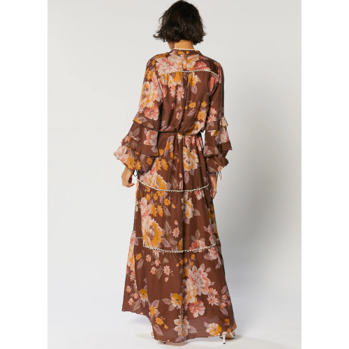 WINONA | DAHLIA TIERED DRESS - BROWN FLORAL - Image 4