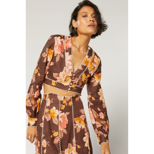 WINONA | DAHLIA TOP - BROWN FLORAL - Image 2