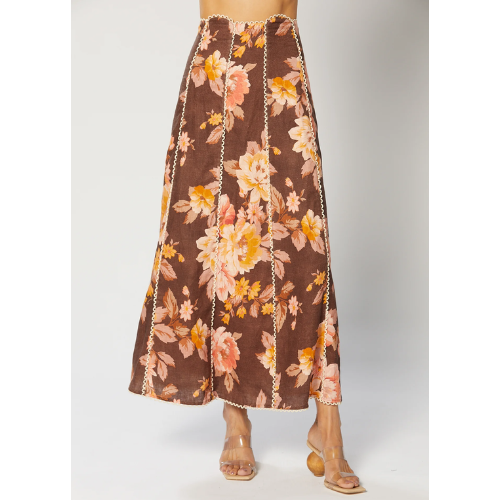 WINONA | DAHLIA MIDI SKIRT - BROWN FLORAL - Image 2