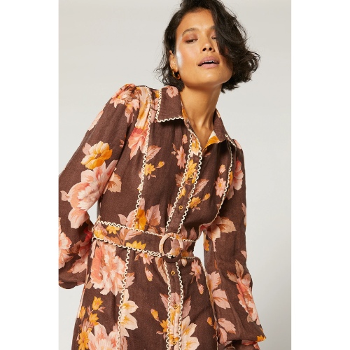 WINONA | DAHLIA BUTTON MAXI DRESS - BROWN FLORAL - Image 2