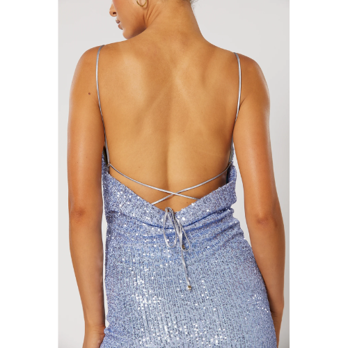 WINONA | MARINI TIE FRONT DRESS - BLUE - Image 4