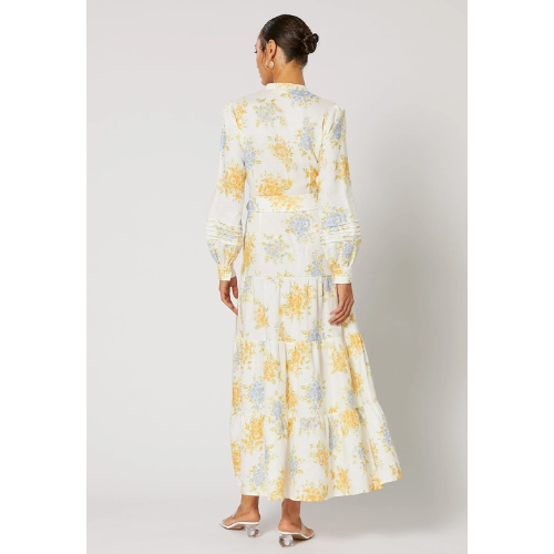 WINONA | RAVELLO BUTTON MAXI DRESS - WHITE PRINT - Image 3