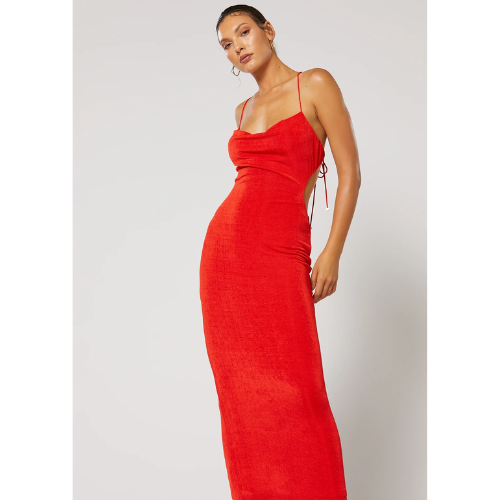 WINONA | SALVE TIE BACK DRESS - RED - Image 2