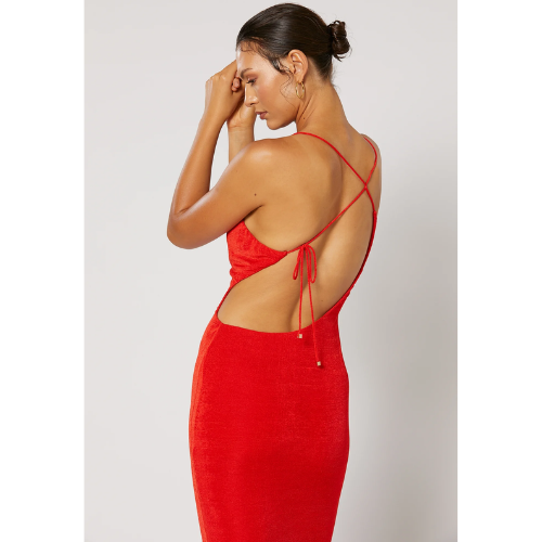 WINONA | SALVE TIE BACK DRESS - RED - Image 4