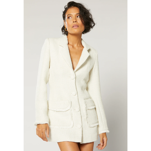 WINONA | OPHIR TRIMMED BLAZER DRESS - WHITE - Image 2