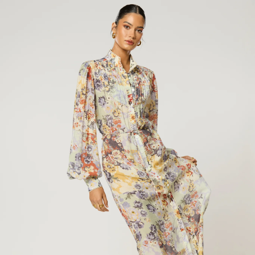 WINONA | GENOVIA BUTTON MAXI DRESS - MULTI PRINT