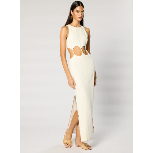 WINONA | POEM CUT OUT MIDI DRESS - WHITE - Image 3