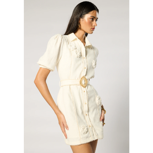 WINONA | ROSALIND BUTTON UP SHORT DRESS - WHITE - Image 2