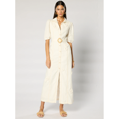 WINONA | ROSALIND BELTED MIDI DRESS - WHITE - Image 2