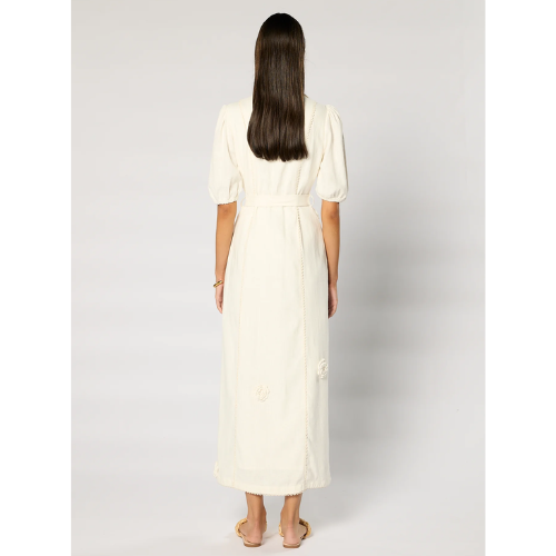 WINONA | ROSALIND BELTED MIDI DRESS - WHITE - Image 3