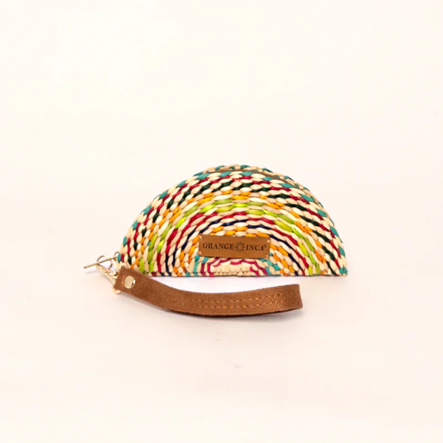 ORANGE INCA | Gran Fiesta Coin Purse – Faux Suede Strap - Marbled Natural Carnival