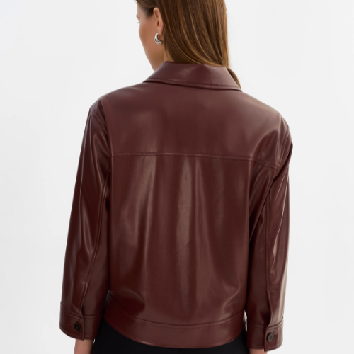 LAMARQUE | ELARA | Faux Leather Jacket - WAX BROWN - Image 4