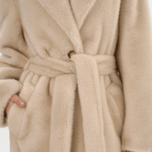 LAMARQUE | DARELLE | Oversized Faux Fur Maxi Coat - Angora - Image 4