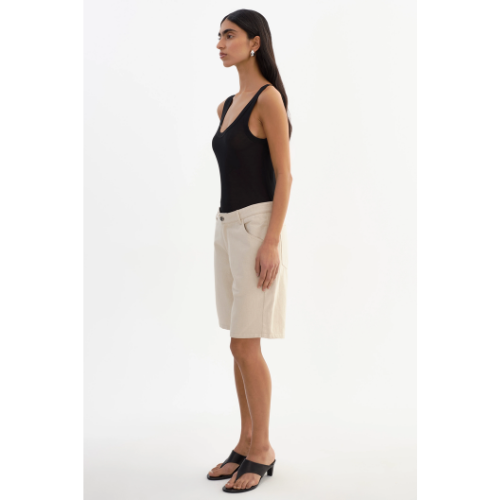 LAMARQUE | BARY | Linen Blend Twill Bermuda Shorts - NATURAL - Image 3