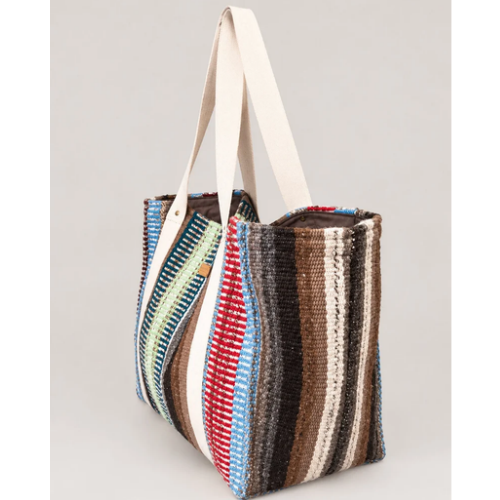 ORANGE INCA | The Manta Carryall - Blue, Green and Berry Stripes - Image 2