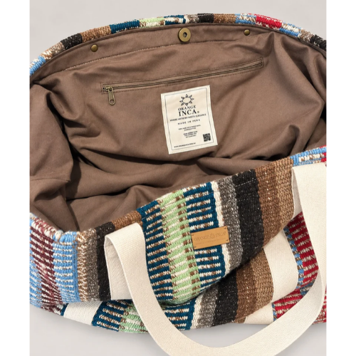 ORANGE INCA | The Manta Carryall - Blue, Green and Berry Stripes - Image 3