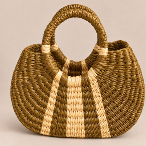 ORANGE INCA | The Carmen -  Olive Green with Natural Stripes