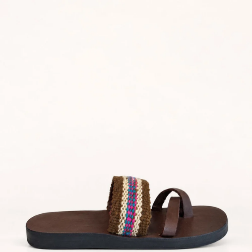 ORANGE INCA | The Pisac Toe Loop Sandal - Brown and Pink - Image 2